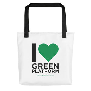 I Love The Green Platform Tote bag